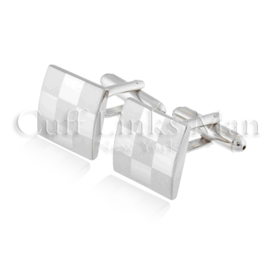 Laser Frosted Silver Cuff Links: These are the perfect example of cool looking cuff links which project elegance.