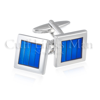Azure Blue Window Cufflinks: Perfect cufflinks for those who want to keep a simple but elegant look.