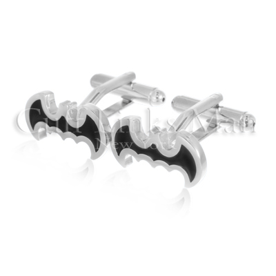 Silver Batman Cufflinks Wholly awesome cuff links Batman! Who needs a tight, uncomfortable bat suit when youve got these classic silver and black Batman insignia cuff links?