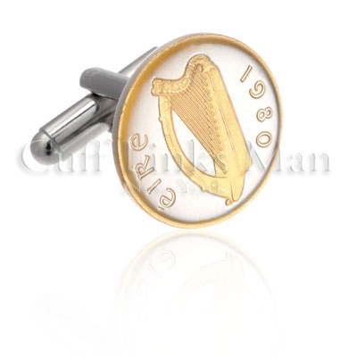 The Irish penny harp coin is a classic coin for any collector. But did you know that the Irish penny harp cufflinks are perfect for a “classic” look? Each sterling silver coin has been encased in 24K gold and hermetically sealed to help protect against any wear and tear.