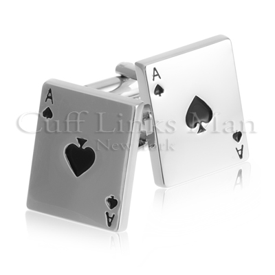 Gambling Ace of Spades Cufflinks