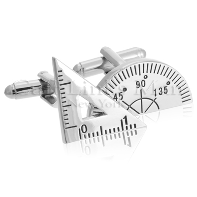 Engineering Set Square and Protractor Cufflinks: Once again, Engineering is one of those fields that just cant be fully expressed by one set of cufflinks so this carefully crafted pair sends out a message of precision and intelligent attitude.