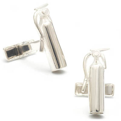 Fire Extinguisher Cufflinks It’s always good to be prepared, especially in the case of a fire. If you spot someone who looks so hot they might actually cause a spark, you’ll be glad that you are wearing a pair of these fire extinguisher cufflinks!