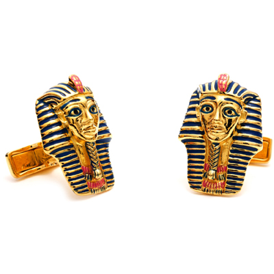 King Tut Cufflinks Now you can pay homage to the most powerful and well-known Egyptian leader of all time with a pair of King Tut cufflinks