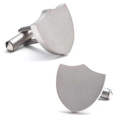 Titanium Shield Cufflinks http://site.cufflinksman.com/images/cuffs/CLI-0216_Titanium_Shield_1.jpg