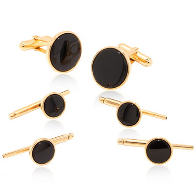 Gold and Onyx Stud Set http://site.cufflinksman.com/images/cuffs/CLI-2302_Gold_and_Onyx_Stud_Set_1.jpg