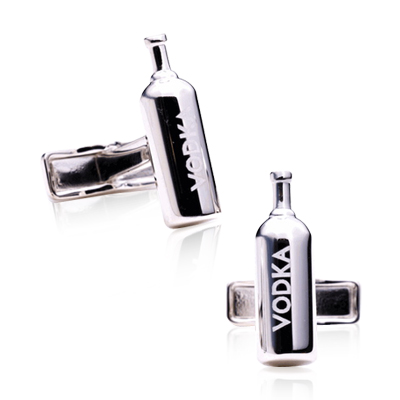 Vodka Bottle Cufflinks http://site.cufflinksman.com/images/cuffs/CLI-2432_Vodka_Bottle_Cufflinks_1.jpg