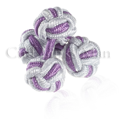 Plum Purple & Cream Silver Silk Knot Cuff Links: Just like the already mentioned cufflinks these have a simple yet elegant design in two thread tones, silver and purple which soothes and calms people.