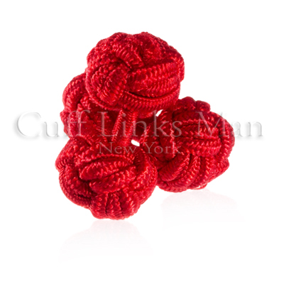 Red Rose Silk Knot Cuff Links - These carefully designed cufflinks are perfect for those individuals who would like to enjoy the benefits of wearing red cuff links and keep their looks simple.